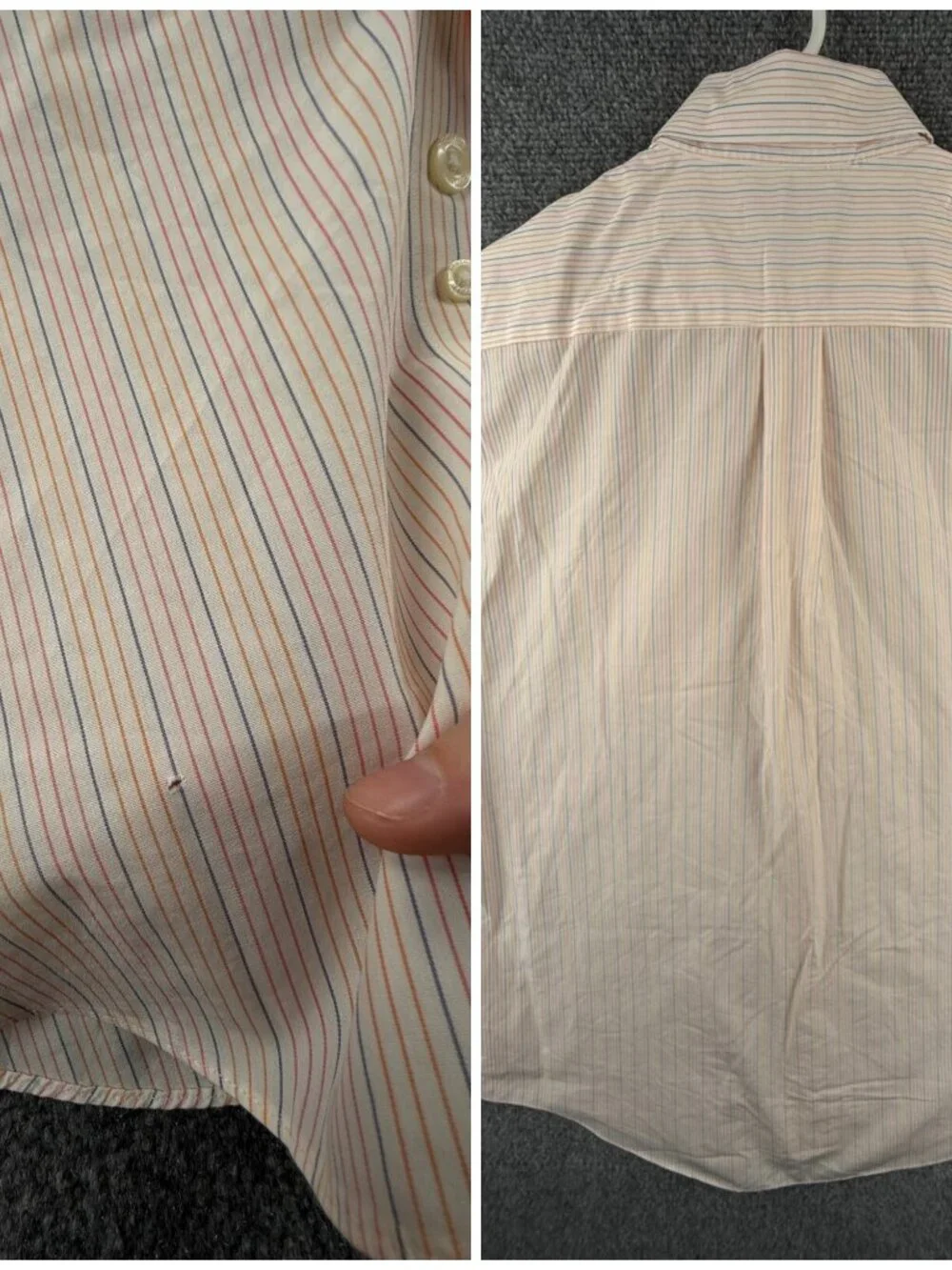 Brooks Brothers Non Iron Long Sleeve Button Up Shirt Striped Pink Orange Large